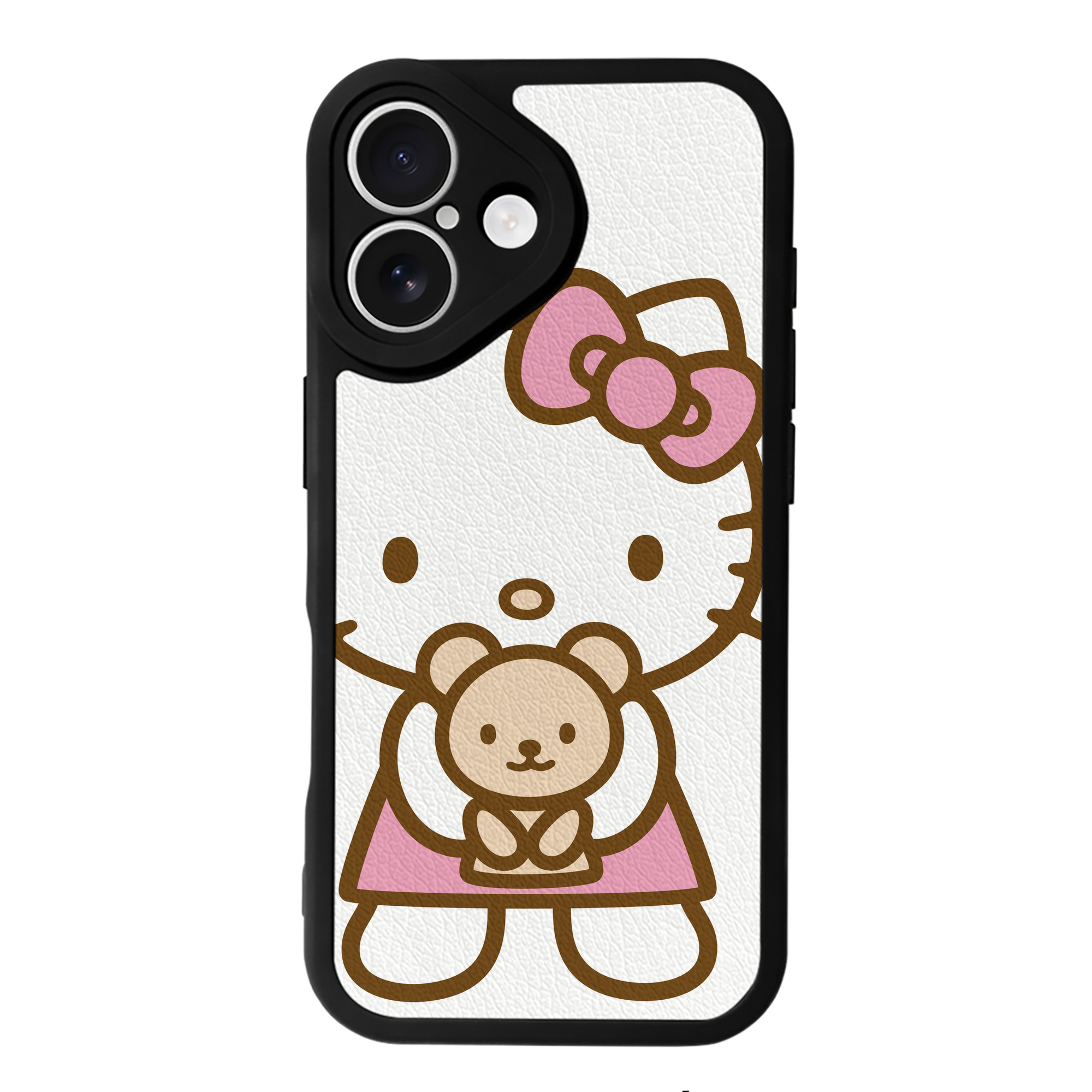 （画像用） Hello Kitty ハローキティ 【iPhone 16シリーズ対応】シリコンスマホケース（レザー調） 材質：シリコン